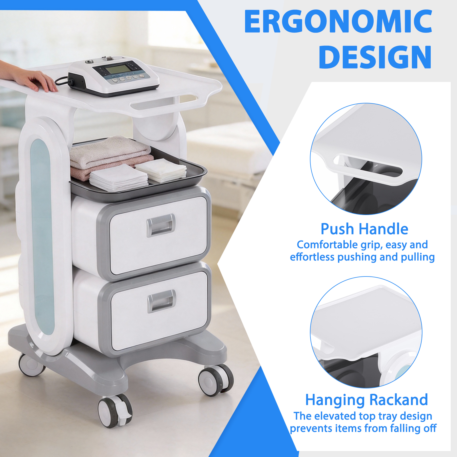 3 Tiers Lab Rolling Cart with  - đánh giá và giá Medical Lab Officer